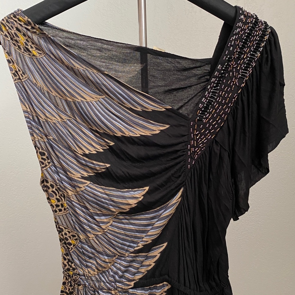 Vintage Beaded One-Shoulder Dress